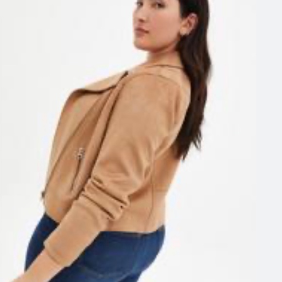 Torrid Tan Faux Suede Moto Jacket Plus Size 6X - Picture 3 of 12